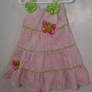 Emily Rose Pink Butterfly Seesucker Sundress Girls 3T